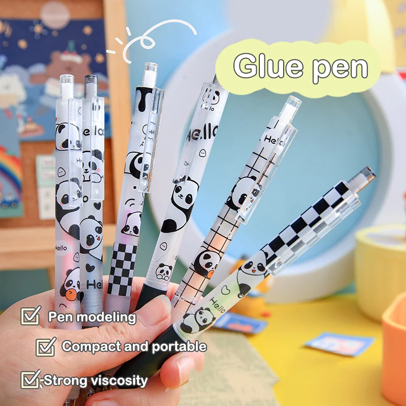 

Cute Panda Dot Glue Pen Solid Glue Stick Pen Shape Quick-drying High Viscosity Creative Students Stationery