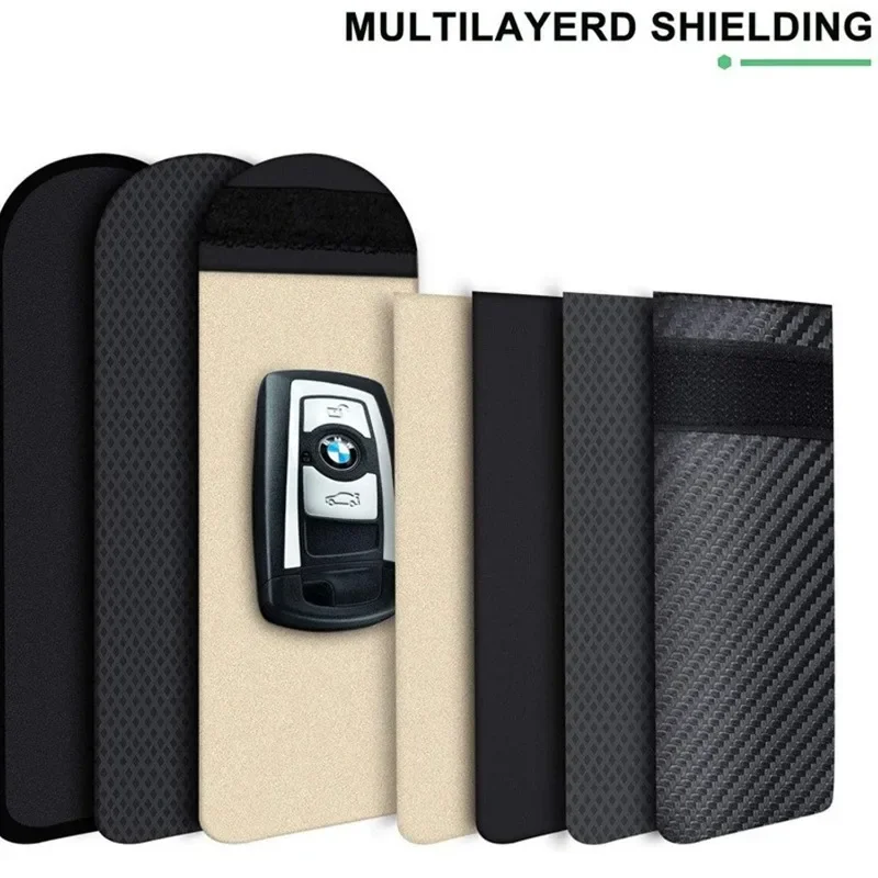 Carbon Fiber Car Remote Control Shielding Key Pack Double Shielding Signal Anti-theft and Anti-loss Key Case Car Accessories