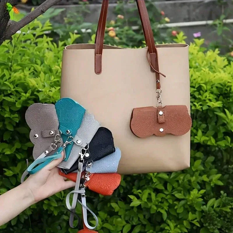 1 lychee embossed glasses case, cute leather glasses protection bag, portable travel glasses holder