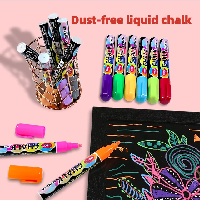 4pcs/set White Liquid Chalk Marker Set, Dust-free And Safe To Use