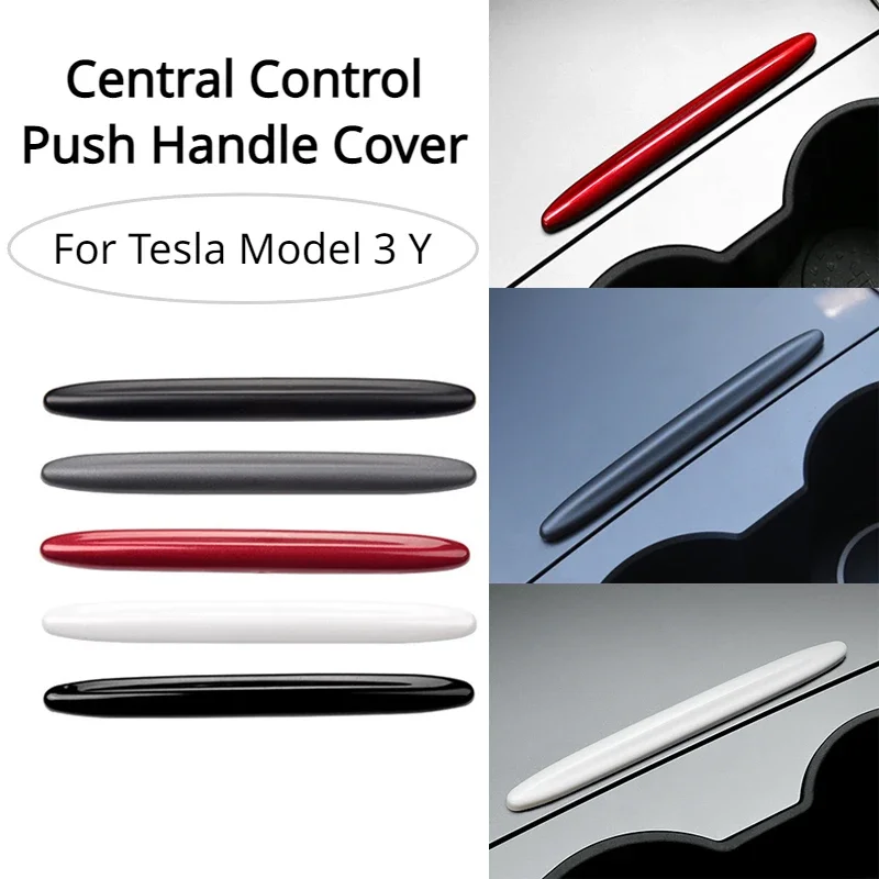 For Tesla Model 3 Y Center Console Strip Central Control Storage Box Push Handle Cover Protect Decorative Car Decor 2021-2023