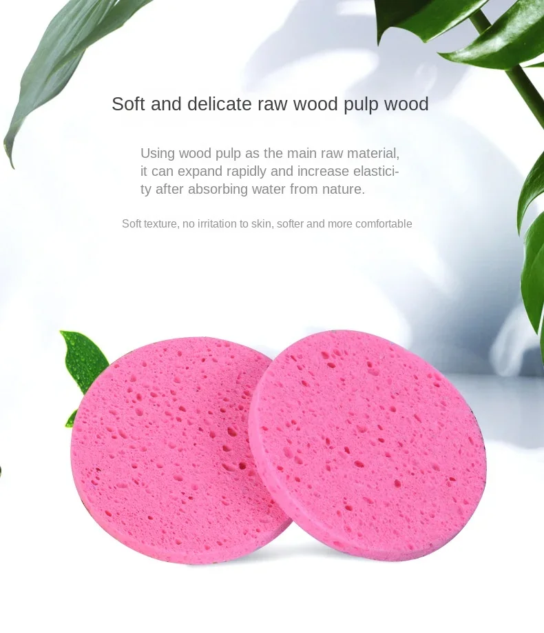 Description Picture 2 of item5-10pcs Face Round Makeup Remover Tools Wood Pulp Makeup Beauty Sponge Cellulose Compress Cosmetic Puff Facial Washing Sponge