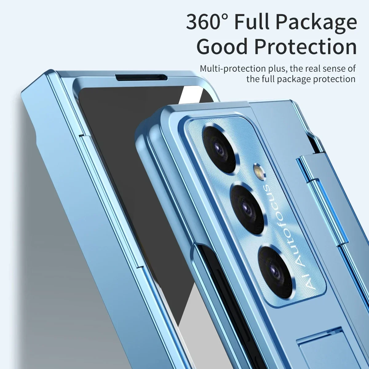 Elegant Pure Color Shockproof Folding Cover with Flat Hinge Support