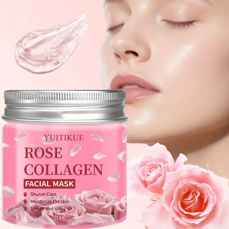 Rose Collagen Mask - Peel-Off Mask Rich in collagen, moisturizing and controlling oil, cleansing the face and moisturizing the s