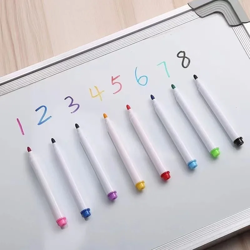 Dry Erase Markers 8-Piece Set Non-Magnetic Whiteboard Dry-Erase Markers 8 Vibrant Colors Ideal for Doodling