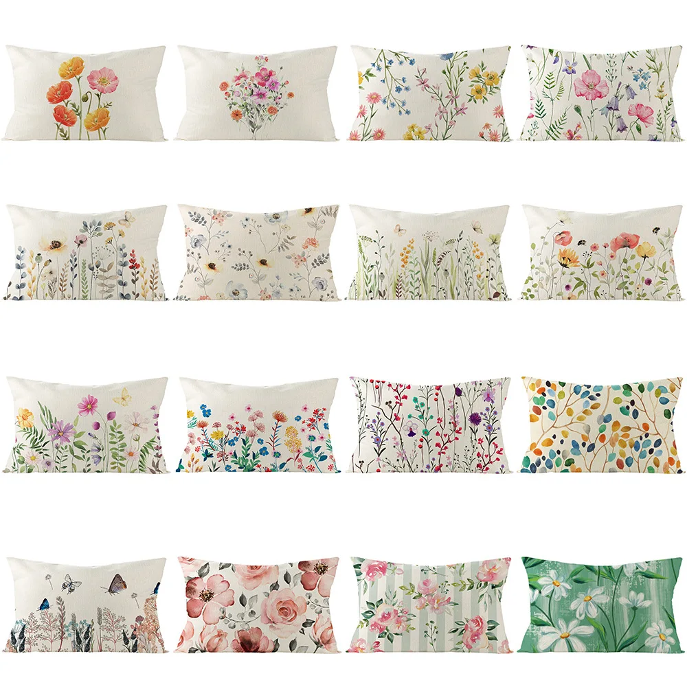 

Spring Butterfly Pillow Case Colorful Flower Pillowcase 40x40 Cm Bed Sofa Living Room Garden Chair Pillow Cover Room Aesthetics