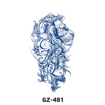 주스 지속 잉크 문신 바디 아트 방수 임시 문신 스티커, 날개 보석 꽃, 여성 토템 팔 사자 늑대 가짜 문신 남자
