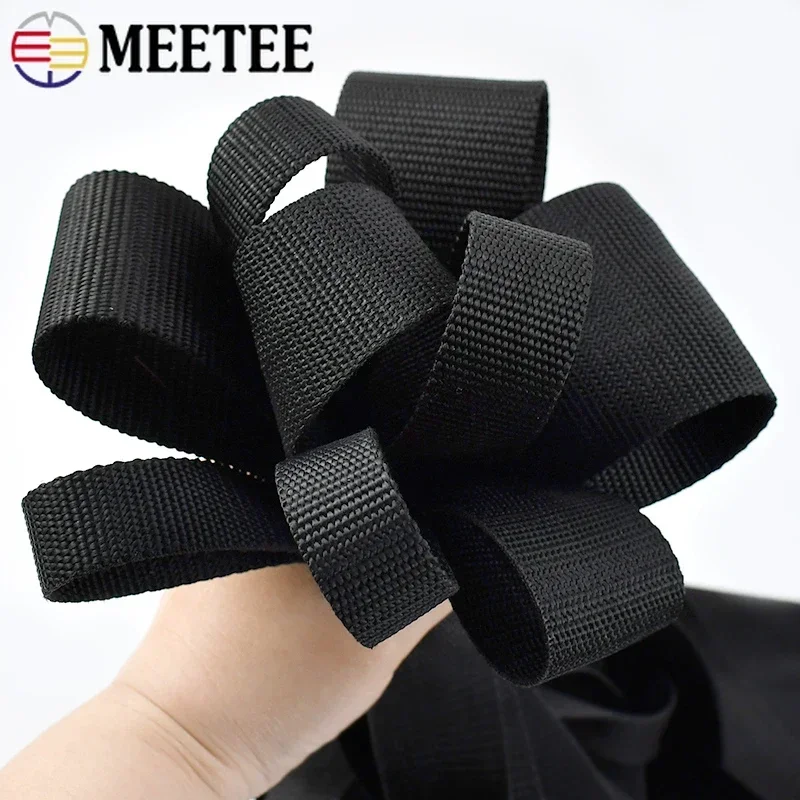 Polyester Webbing Ribbon 5/10Meters Black Polyester Webbing Band for Strap Backpack Pet Collar Ribbon Tapes Belt Bias Binding Bag DIY Garment Accessory