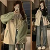 Casual Hooded Jacket Women Spring Autumn New Student Version HongKong Style Loose All Match Upper Apparel Female Outerwear