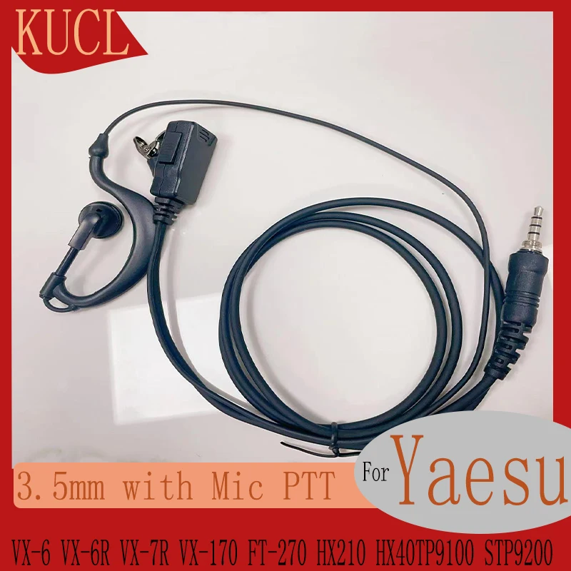 Auricolare A Tubo Acustico Con Mic, Ptt, Cuffie Con Filetto A Vite Da 3,5Mm Per Vx-6 Yaesu, Vx-6R, Vx-7R, Vx-170, Ft-270, Hx210, Hx40