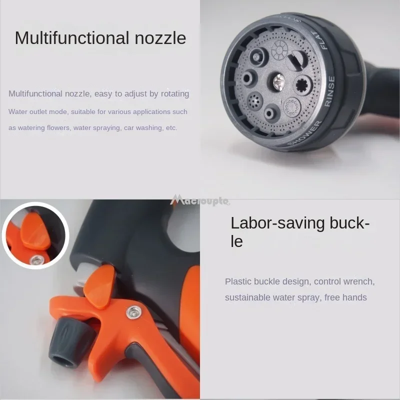 Watering Nozzle High Pressure 8 Modes Garden Spray Irrigation Cleaning