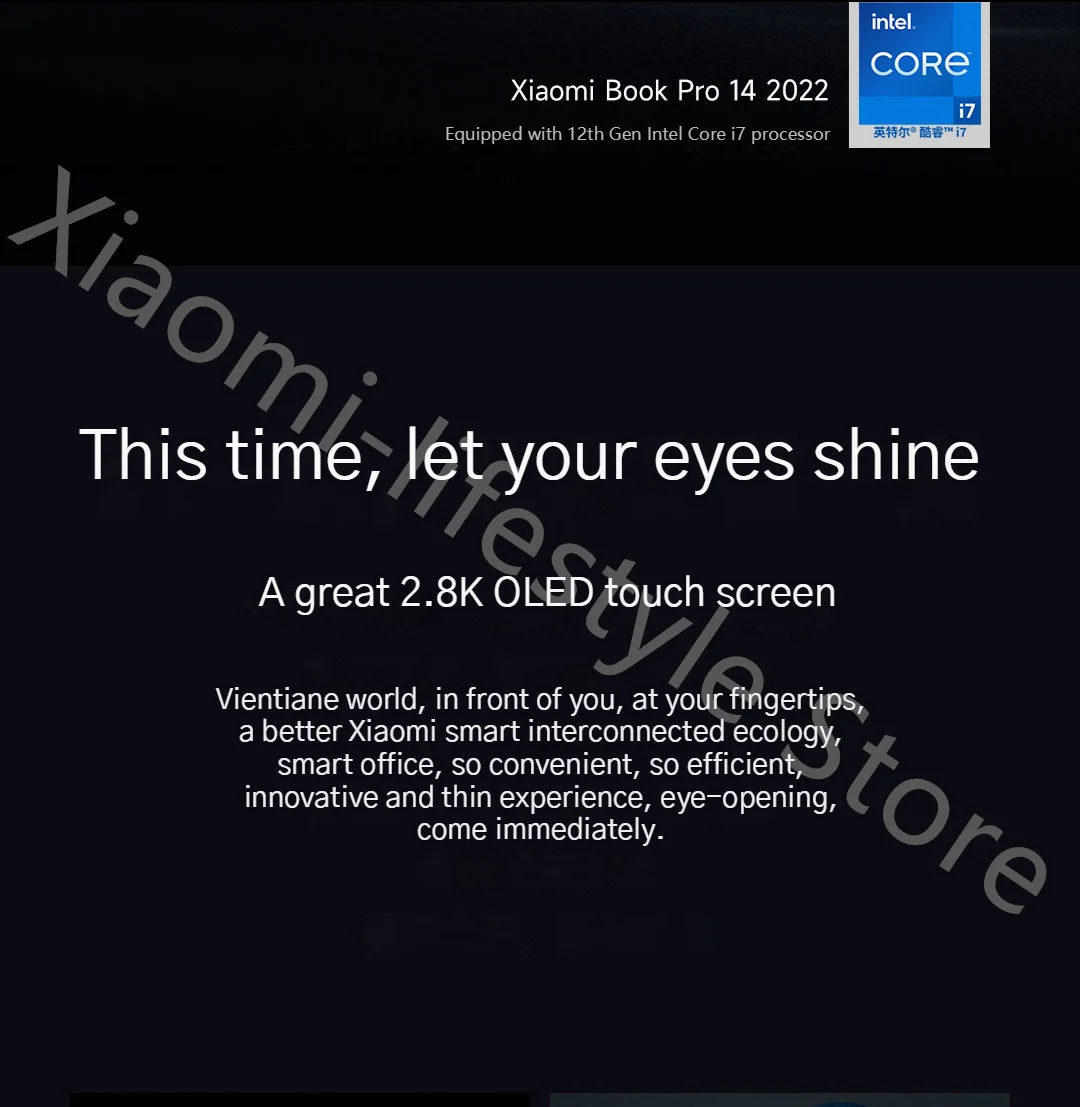 Xiaomi Mi Book 14 2022 Laptop with Intel Core i7-1260P/i5-1240P, RTX2050/MX550/Iris Xe Graphics, 14