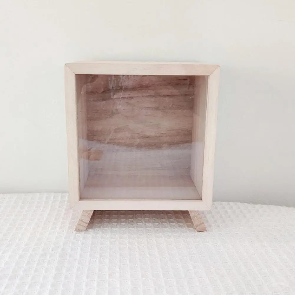 Wooden Piggy Bank with Whiteboard Marker Only Into Money Clear Window Coin Storage Jar Savings Boxes Money Box Kids Money Bank 3