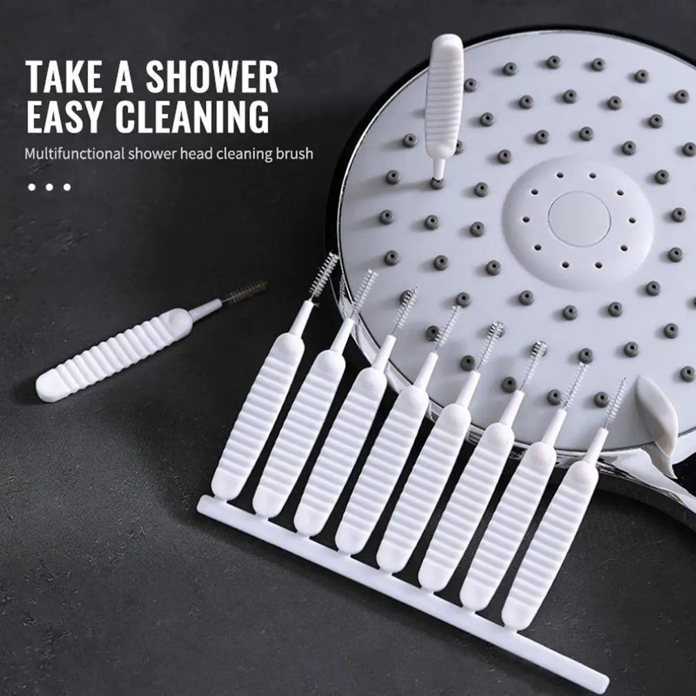 

10Pcs/Set Shower Head Cleaning Brush White Small Brush Pore Gap Clean Anti-clogging Nylon For Kitchen Toilet Phone Hole Brushes