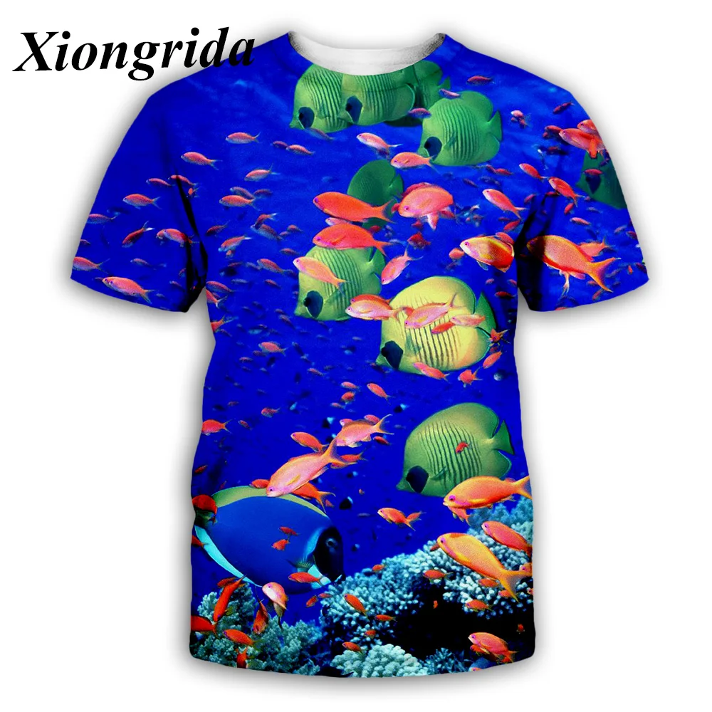 

Novelty Fish 3d T Shirt Men Casual Short Sleeve Tropical Fish All Over Print Tee Summer Harajuku Fashion Streetwear Unisex Top