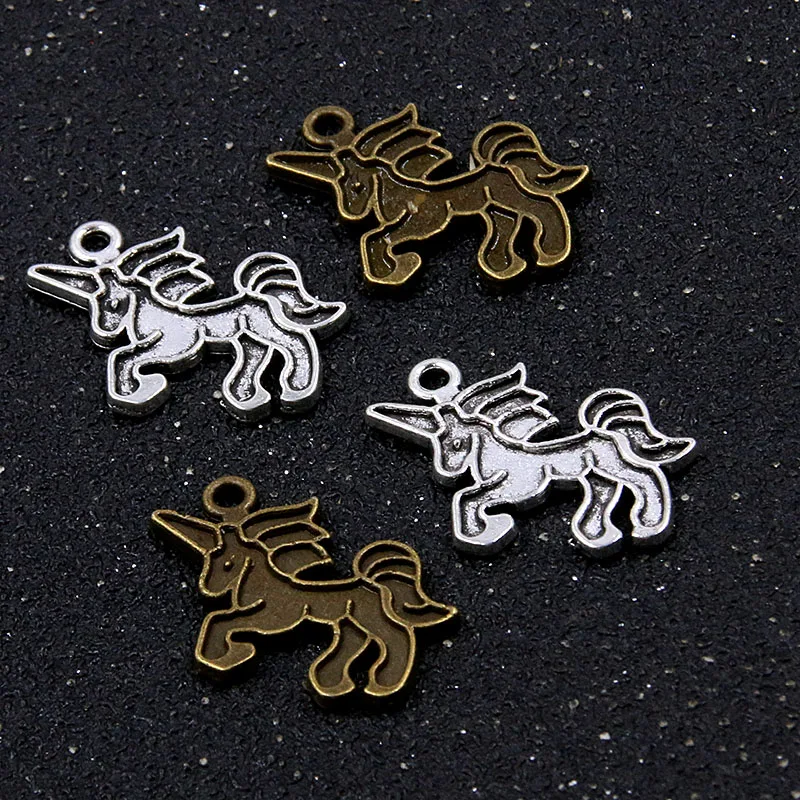 

12pcs 17*24mm Two Color Animal Charms Lovely Horse Metal Zinc Alloy For DIY Jewelry Animal Pendant Makings Accessories