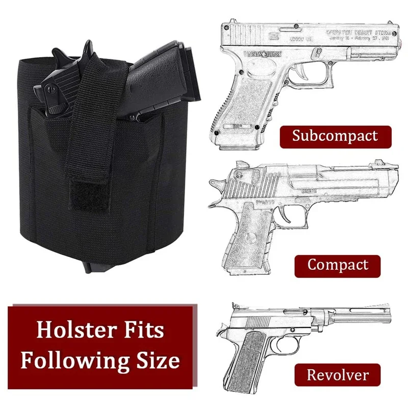 Pistol Holster Hunting Holster Gun Holster Gun Accessories Tactical Ankle Holster Drop Leg Gun Holder Right Left Leg Concealed Elastic Pouch Pistol Bag Hunting