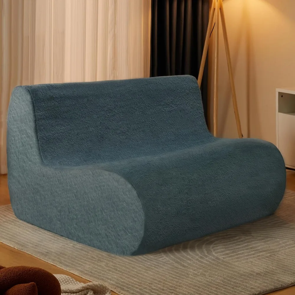 Loveseat Bean Bag Chair, Bean Bag Couch Lazy Beanbag Sofa Large Armless Comfy Chair Sofa,with High Density OnePiece Foam Filling