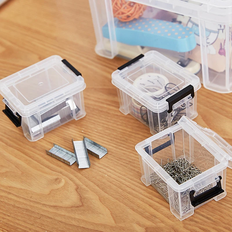 Household Goods Plastic Storage Box Transparent Mini Convenient Organizing Bin Durable Portable Mini Wear-resistant Storage Box