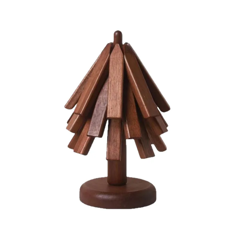 Tree Design Heat Resistant Coaster Set - Natural Wood Placemats for Cups & Bowls, Creative Anti - Scratch  Table  Decor