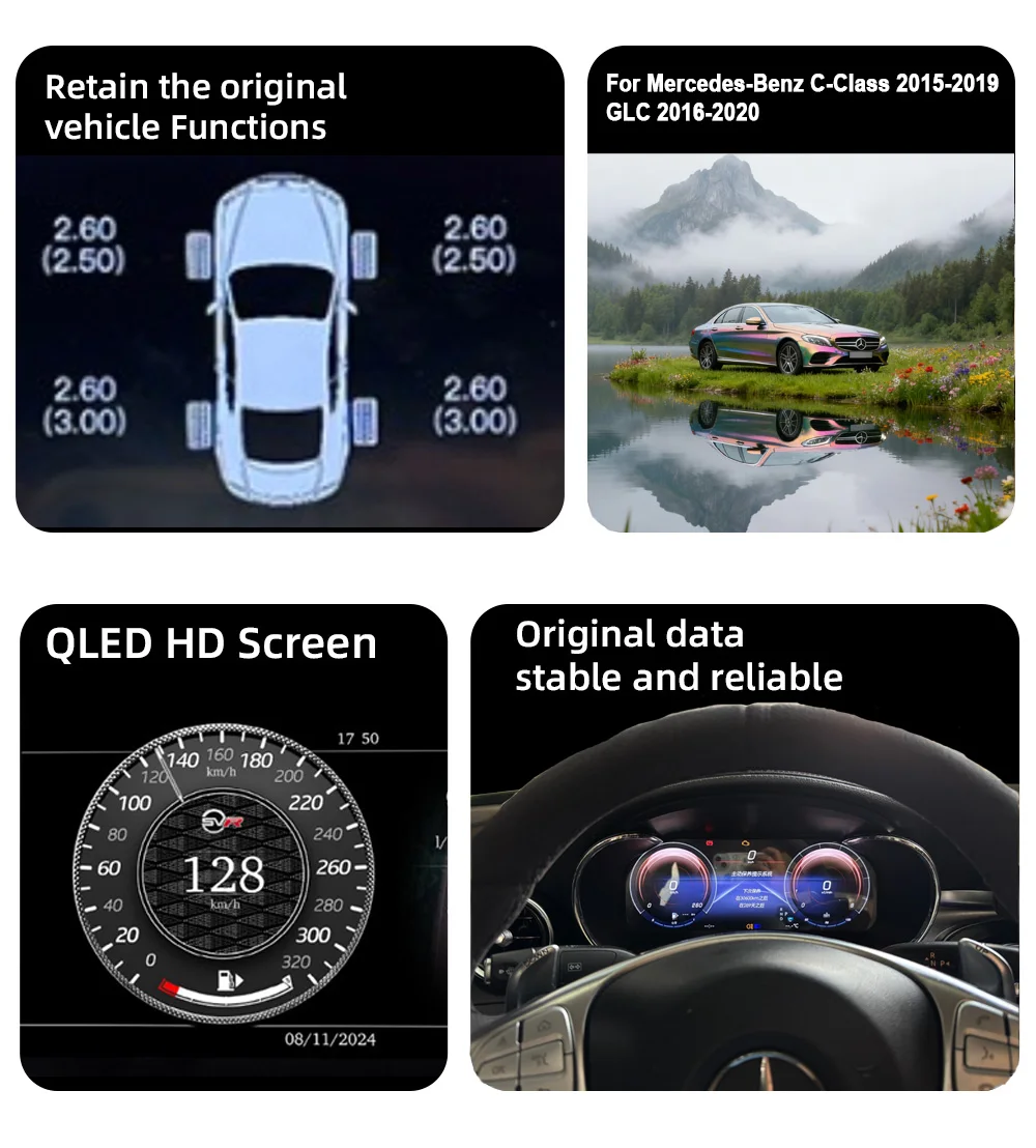 For Mercedes-Benz C-Class 2015-2019/GLC 2016-2020 Digital Instrument Cluster Spe