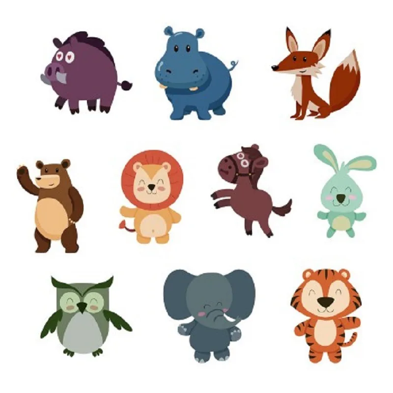 10pcs Animals Pattern Bathroom Bathtub None Slip Stickers Staircase Floor Mat Kids Room Self-adhesive Anti-skid Sticker