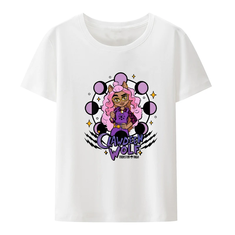 Kids Monster High Clawdeen Wolf T-Shirt Short-sleev Breathable Leisure Pattern Graphic Tshirts Summer Clothes for Men_voghion.com
