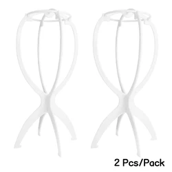 Collapsible Durable Wig Display Stand - Set of 2 (13.8 Inch) (WHITE)