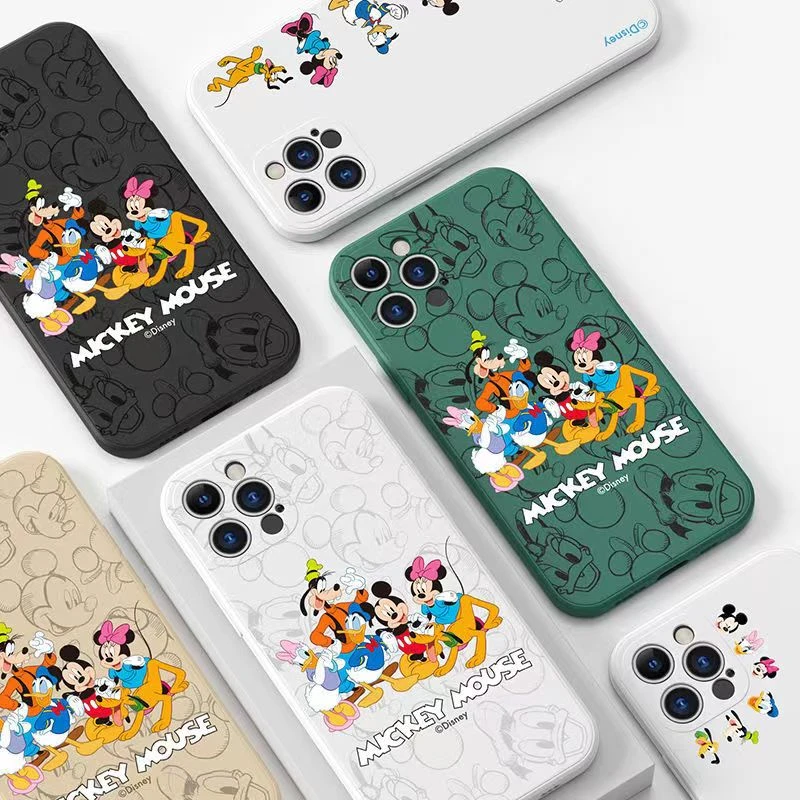 iphone 13 pro max leather case Phone Case Mickey Mouse Premium Luxury For iPhone 11 12 13 Pro MAX Mini 6S 7 8 Plus X XR XS MAX SE 2020 Soft Silicone Funda Back iphone 13 pro max clear case