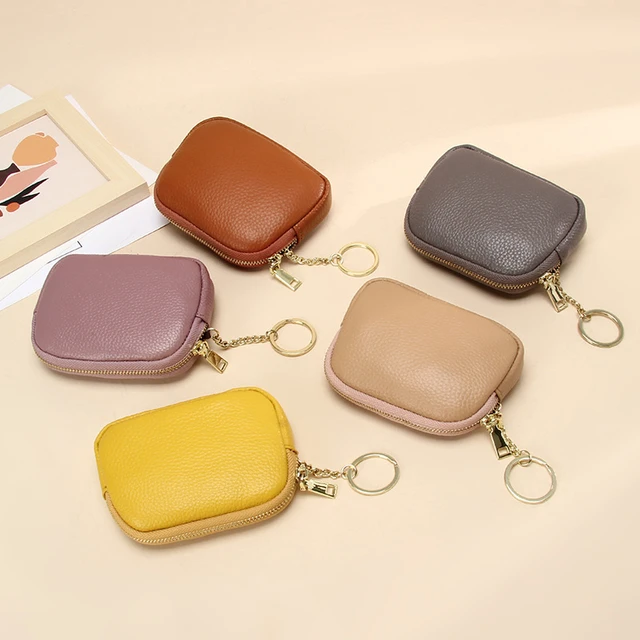 Women Men Small Coin Purse Genuine Leather Vintage Handmade Coin Wallet Mini  Access Card Holder Key Bag Case Zipper Change Purse - AliExpress