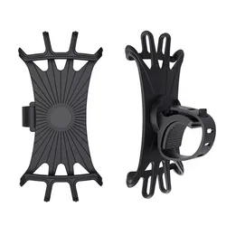 Rotatable Bicycle & Motorcycle Phone Holder with Silicone Support (Black)