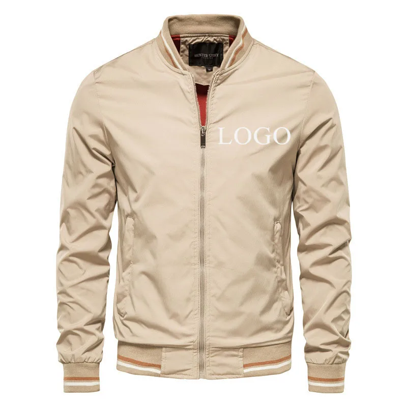 Your Own Design Brand Logo/Picture Personalized Custom Anywhere Men Women DIY Stand up collar jacket Fashion New