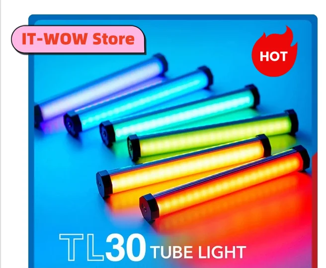 Godox TL30 павильонная трубка, фотография, цвет RGB, фотография, ручная лампочка с дистанционным управлением через приложение для фотографий, видео, Vlog