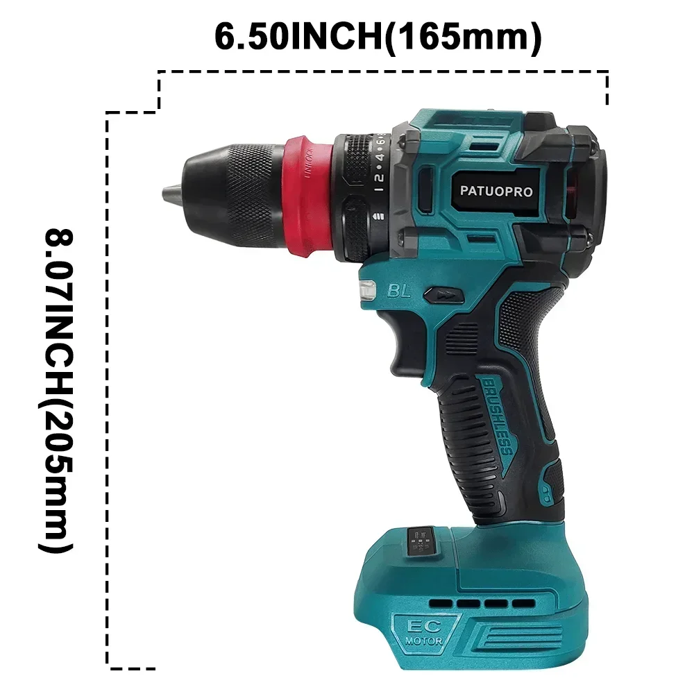 2 In 1 Cordless Electric Drill Screwdriver 24 Torque Setting Rechargeable Driver Home Handheld Power Tool For Makita 18V Battery 3