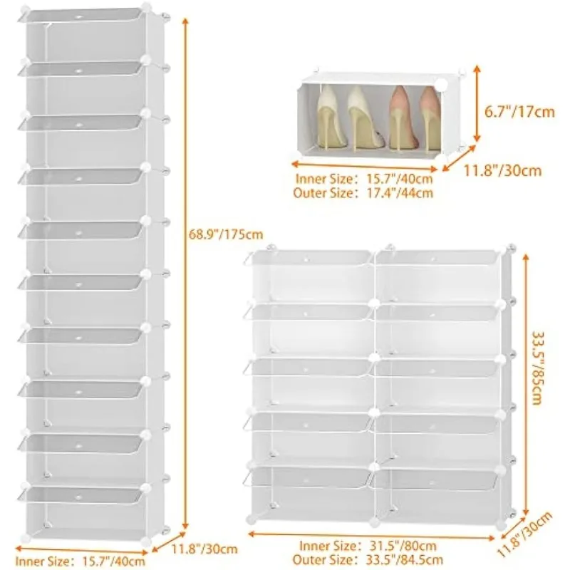 HOMIDEC Shoe Storage, 10-Tier Shoe Rack Organizer for Closet 20 Pair Narrow  Shoes Shelf Cabinet for Entryway - AliExpress