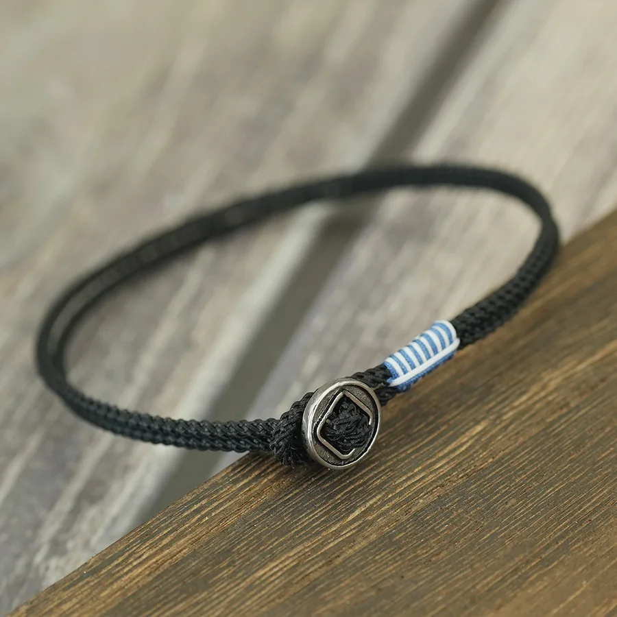 Silver Color Viking String Bracelet For Men