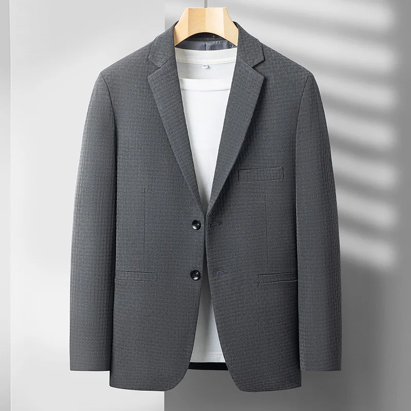Men High-End Boutique Wool Suit Casual Business Top Coat Fashion Gentleman Party Four Seasons Elegant Tailored Suit mens blazer