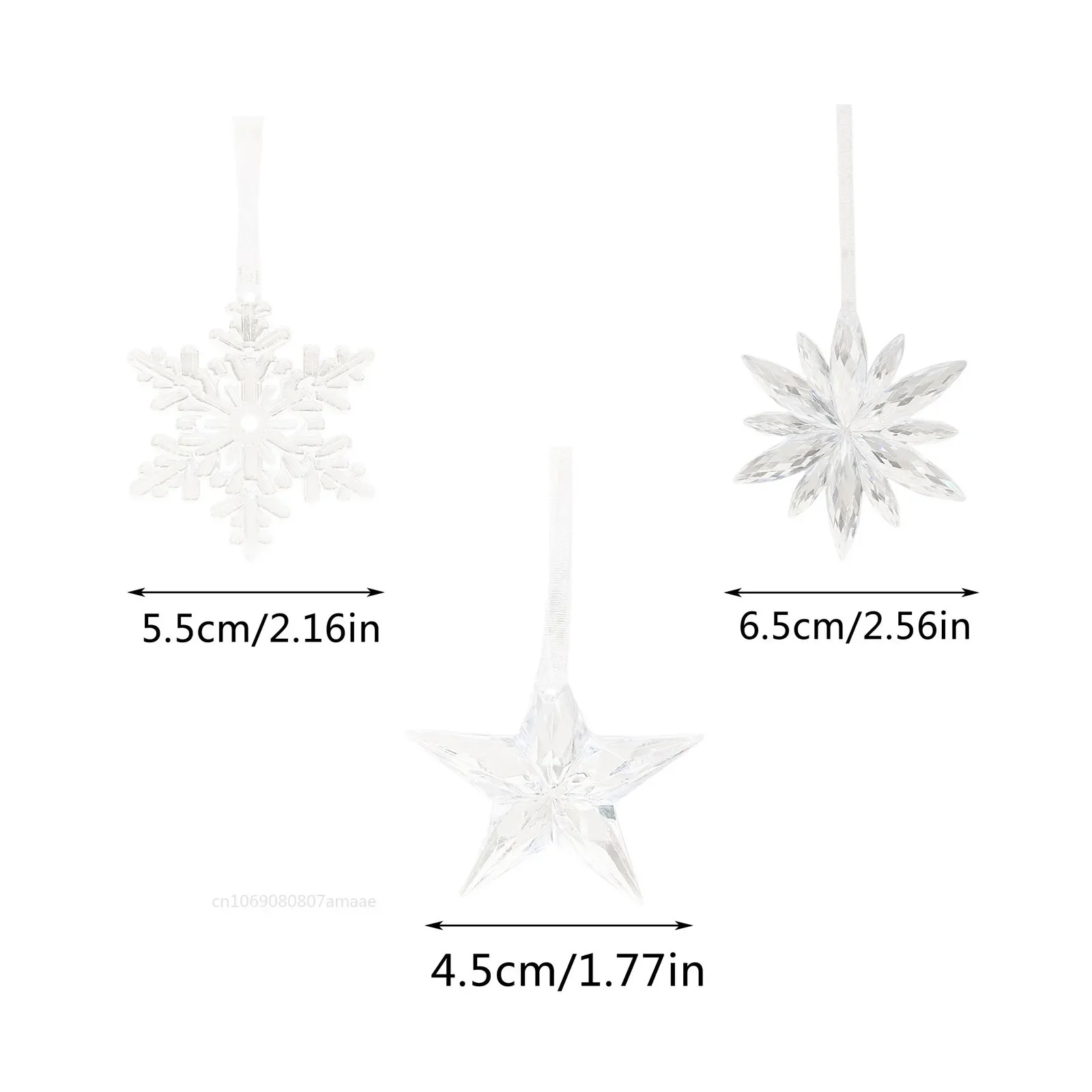 3pcs/bag Christmas Decorations Christmas Transparent Snowflake Pendants for Winter New Year Tree Home Party Ornaments christmas decorations