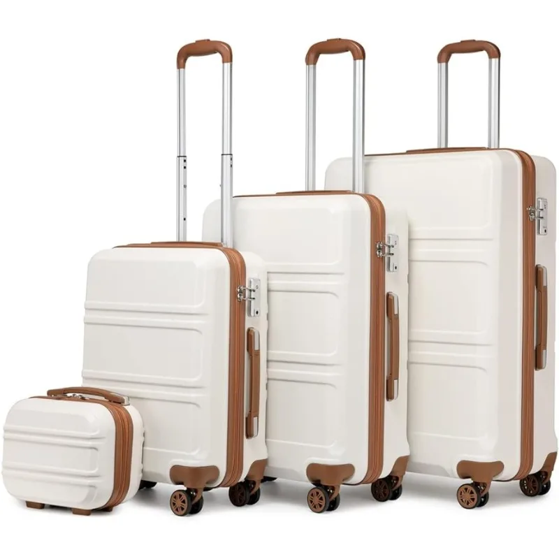 4 Piece Luggage Sets Lightweight with Spinner Wheels TSA Lock Hardside Travel Rolling Suitcases