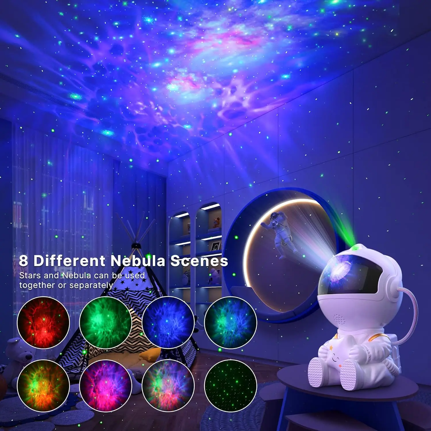 Xiaomi Star Projector Galaxy Night Light Astronaut Space Projector Starry Nebula LED Lamp for Bedroom Home Decorative kids gift