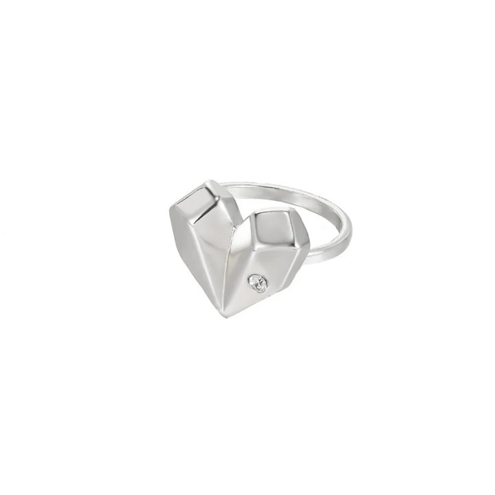 Zircon Heart Diamond Rings For Women Men Gold Plated Stainless Steel