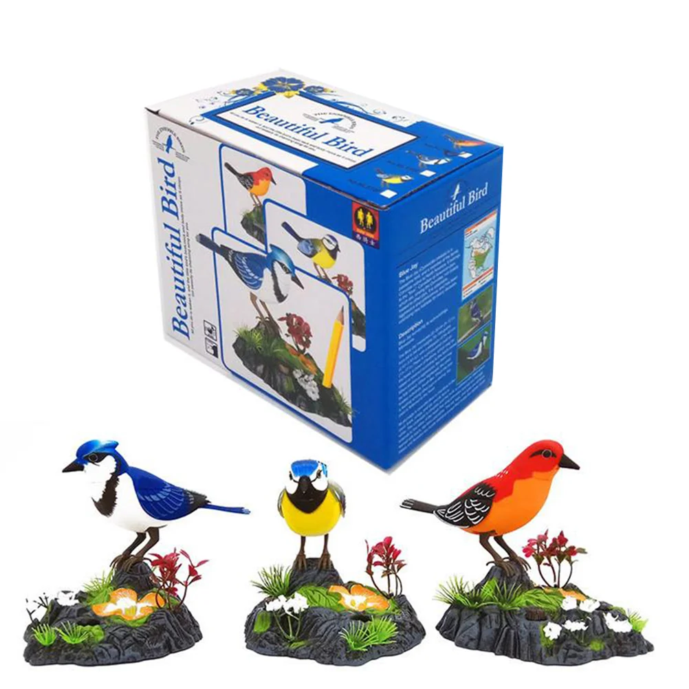 Kids Playset Singing Bird Cage Ornament Electric Sounding Voice Imitation Decorate Artificial Child Birds for children 2