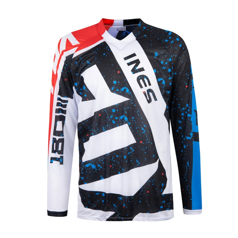 2023 Downhill Jersey Moto Quick Dry Mountain Bike T-Shirt Manica Lunga Fox Ines Mtb Jersey Motocross Traspirante Santa Cruz