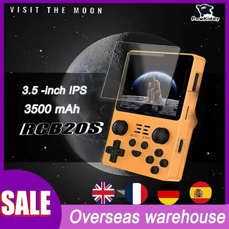 Powkiddy Nuovo Gioco Portatile Rgb20S Console Dual Card Sistema Open Source Retrò Rk3326 Schermo Ips 4:3 Da 3.5 Pollici 20000 Giochi Integrati