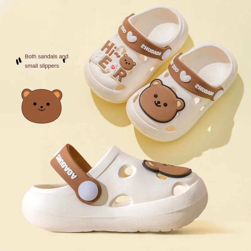 Children's Slippers Boys and Girls Non-Slip Soft Bottom Slippers Baby Outerwear Closed-Toe Slippers 3