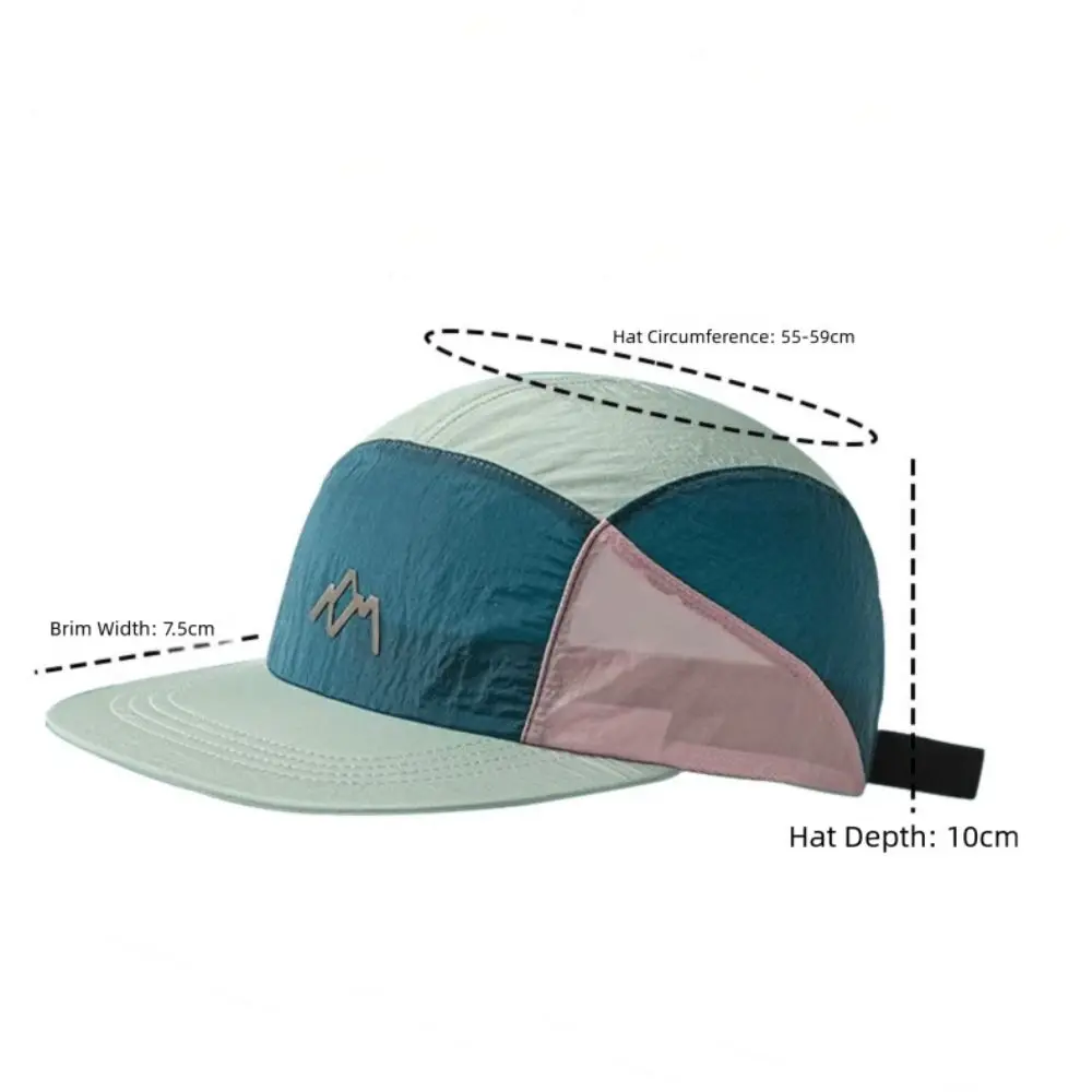 Fashion 5-panel Camping Hats Quick-drying Japanese Style Flat Brim Baseball Cap Thin Adjustable Sunshade Cap Unisex