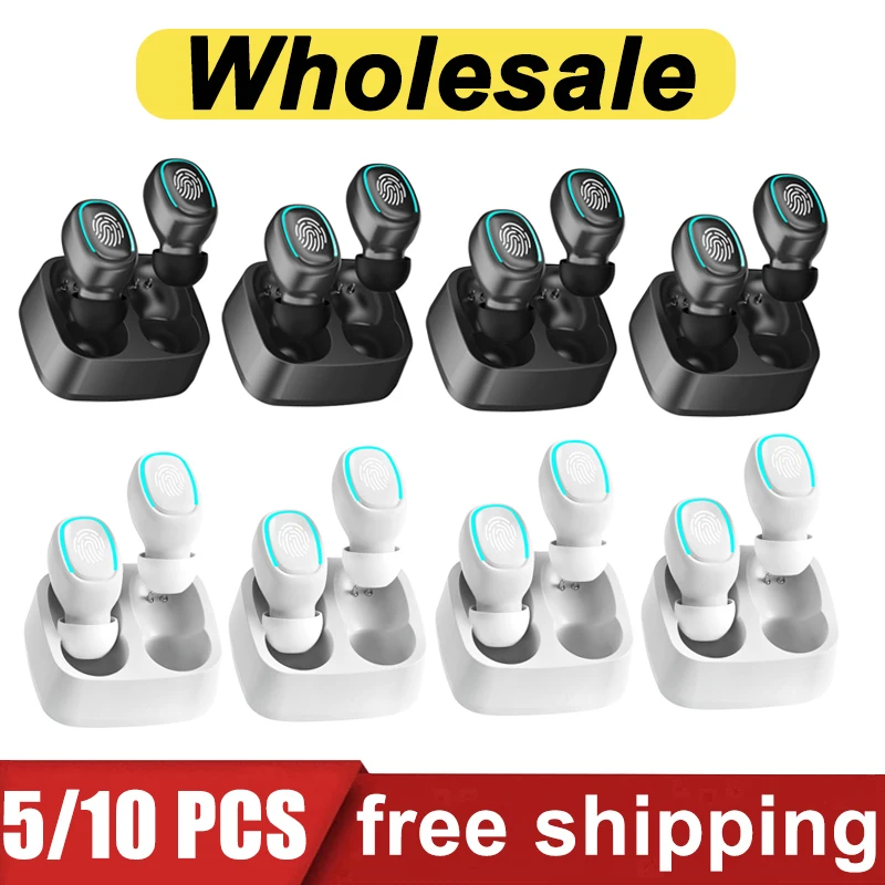 

5Pcs 10Pcs Wholesale T1 Wireless Headphone Stereo Mini Headset TWS Bluetooth 5.1 Earphone Music Earbuds with for Smartphone