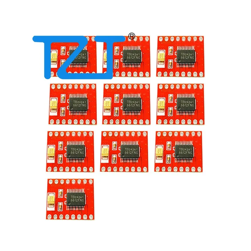 TZT 10PCS 무용접 핀 TB6612 미니 모터 드라이버 모듈 고성능 자체 균..