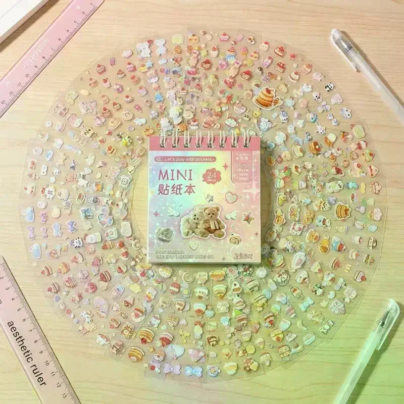 24 Pezzi/Pacco Adesivi Decorativi Kawaii per Scrapbooking, Collage e Diario, Decorazioni Carine per Artigianato - immagine 2