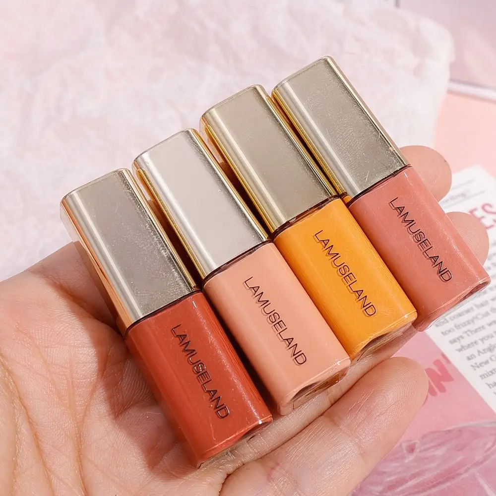 Women Mini Liquid Blusher Silky Smooth Matte Long lasting Blush Highlighter Stick Waterproof Cheek Eye Mousse Face Blush blush stick liquid blush facial blusher
